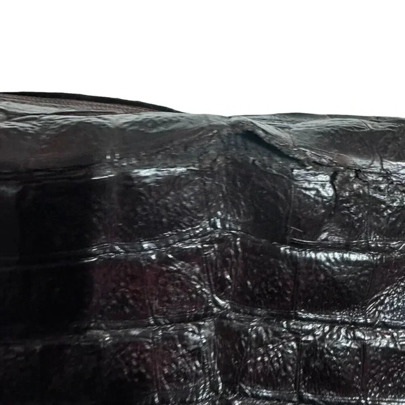 Vintage Alligator leather brown hobo handbag from Florance Italy 80's - Picture 10 of 11